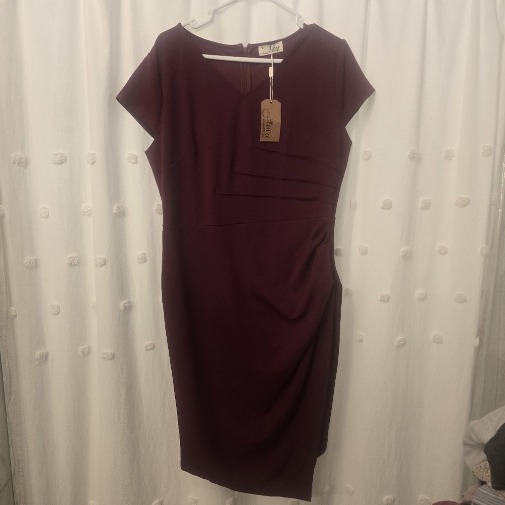 Aisize Vintage Redefined Burgandy Womens Dress Xl Nwt